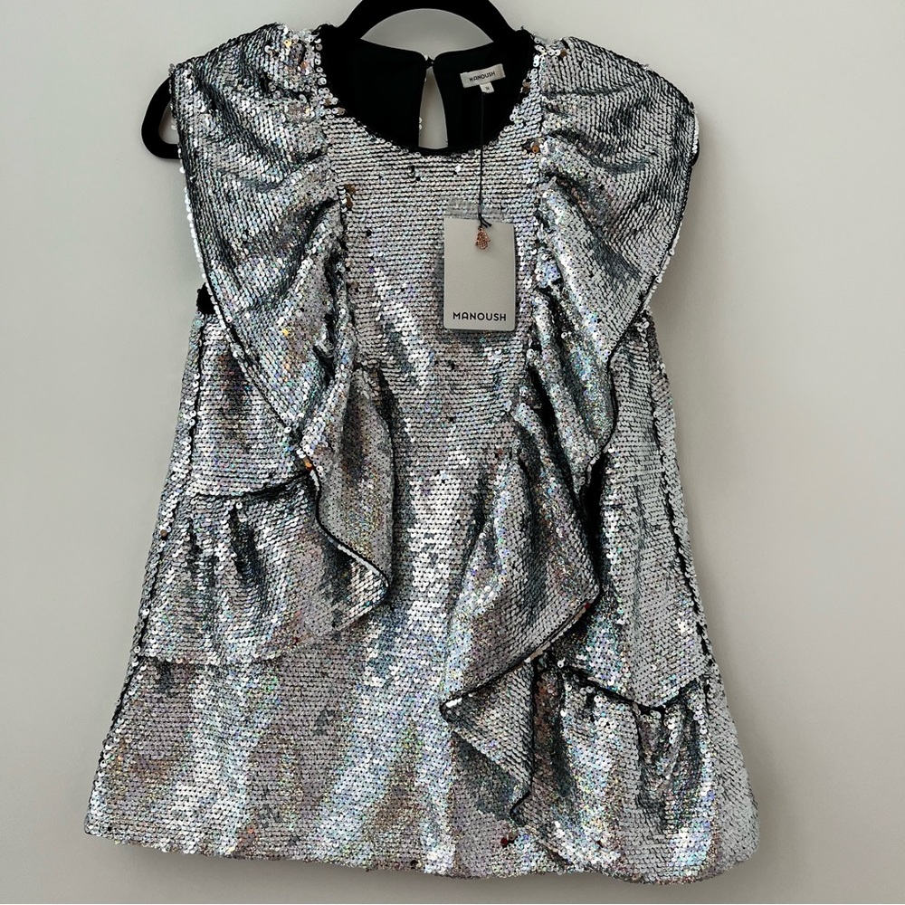 NWT Manoush silver sequin top 36 - Picture 6 of 14